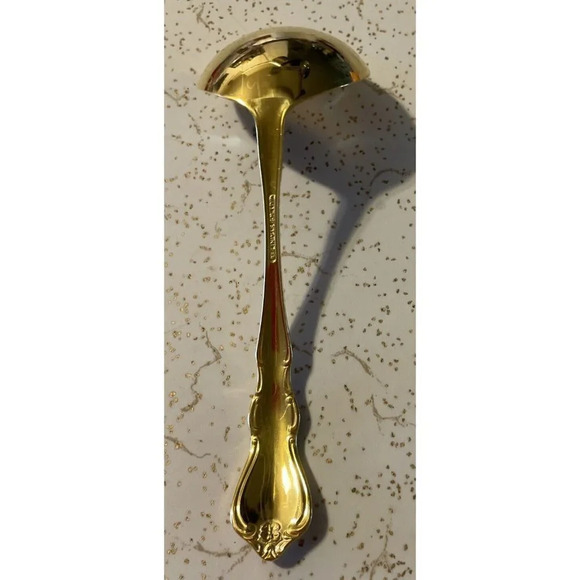 Wallace Gold Discretion Pattern Flatware Electroplate Serving Ladle Spoon NEW - Picture 3 of 5
